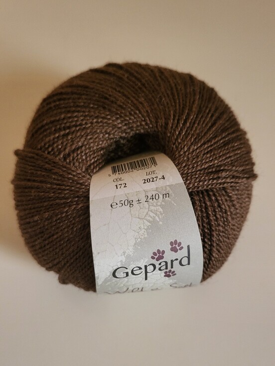 Gepard Other - Wild & Soft Wool Silk Yarn by Gepard In Chocolate Brown, 350g